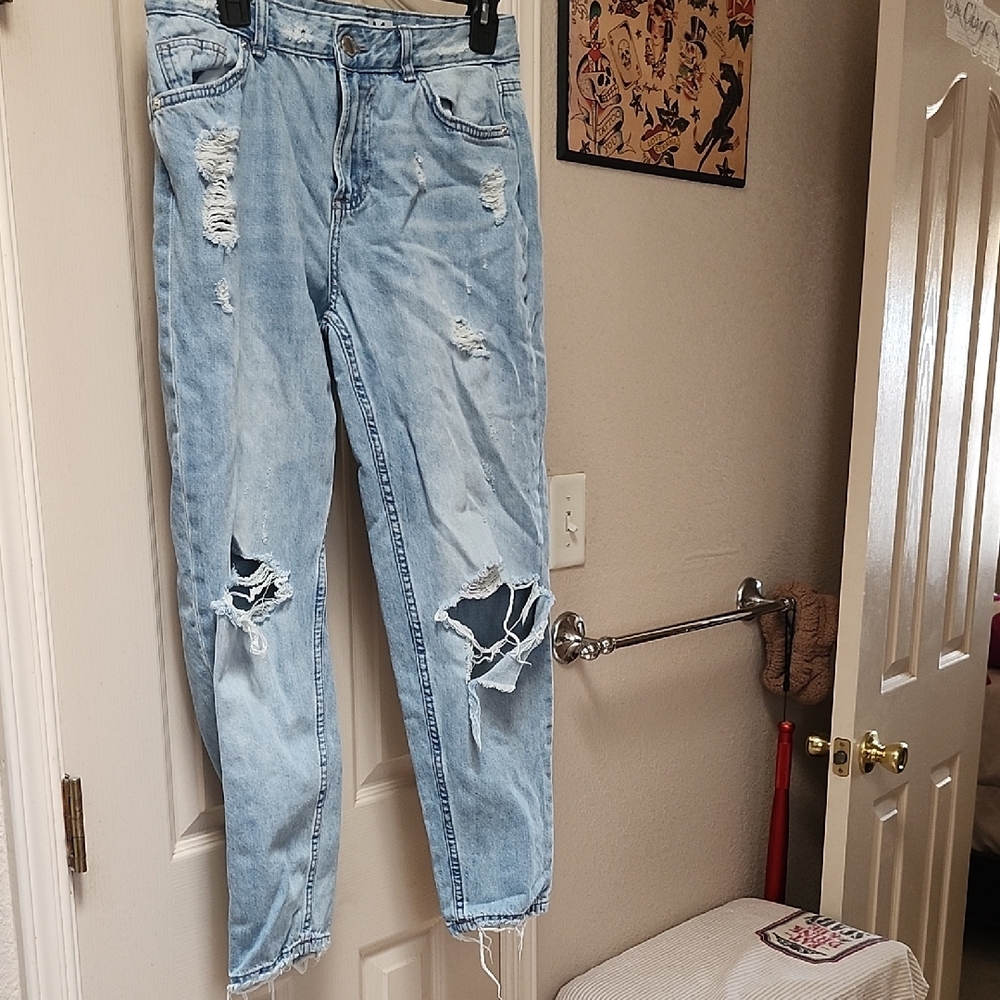 FB Sister Medium Casual Light Blue Boyfriend Jeans